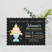 マーメイドスイムプールパープルシーライフ誕生日パーティー 招待状 (スタンド正面)