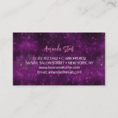 マーメイドスキンピンクシルバーフェイクグリッターモノグラム 名刺 (裏面)