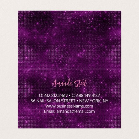 マーメイドスキンピンクシルバーフェイクグリッターモノグラム 名刺 (内部フラット)