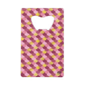 *~*マーメイドスキンフェイクゴールドフォイルマゼンタピンク クレジットカード栓抜き (正面)