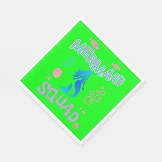 マーメイドスクワッド誕生日パーティー スタンダードランチョンナプキン (角)
