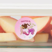 マーメイドスクールピンクブルーかわいいパーソナル ラベル (貼付)