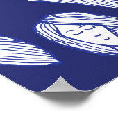 マーメイドスケッチ：ヴィンテージ魚パターン。 ポスター (角)