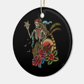 マーメイドスケルトン伝統的タトゥーオールドスクールハル セラミックオーナメント (左)