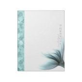 マーメイドスケールラックス |アクアティール（緑がかった色）ミントグリーンと名前 ノートパッド (回転)