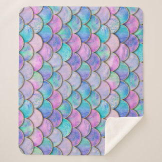 マーメイドスケール日本のの水彩パターン シェルパブランケット