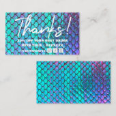 マーメイドスケール背景サンキューカード 名刺 (正面/裏面)