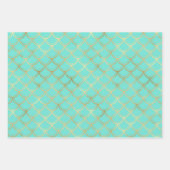 マーメイドスケール、キリンプリントと羽 ラッピングペーパーシート (正面3)