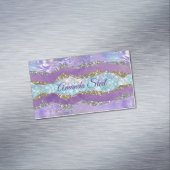 マーメイドスタイリッシュキラキラ紫ターコイズモノグラム マグネット名刺 (インサイチュ)