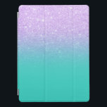 マーメイドスタイリッシュラベンダーグリッターターコイズグラデーション iPad PROカバー<br><div class="desc">紫のラスタイリッシュガーリーベフェイクンダーのマーメイドグリッターの明らモダンるいターコイズ背景。</div>