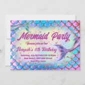 マーメイドスタイル誕生日招待状 招待状 (正面)