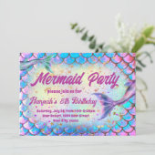 マーメイドスタイル誕生日招待状 招待状 (スタンド正面)