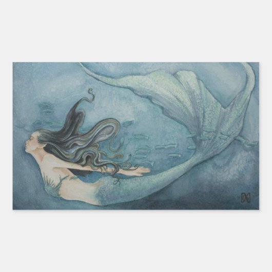 マーメイドステッカー 長方形シール (正面)