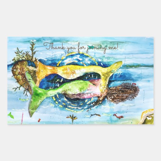 マーメイドステッカー 長方形シール (正面)