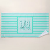 マーメイドストライプのシーフォームビーチ ビーチタオル (正面)