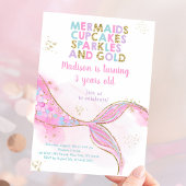 マーメイドスパークルズ金ゴールド誕生日 招待状