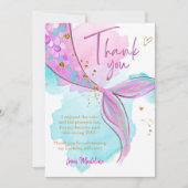 マーメイドスプラッシュプールガールサンキューカード 招待状 (正面)