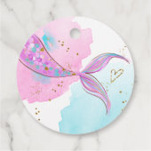 マーメイドスプラッシュプールパーティーガール誕生日 フェイバータグ (裏面)