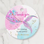 マーメイドスプラッシュプールパーティーガール誕生日 フェイバータグ (正面)