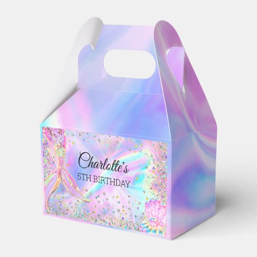 マーメイドスプラッシュプールパーティーガール誕生日 フェイバーボックス (正面サイド)