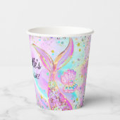 マーメイドスプラッシュプールパーティーガール誕生日 紙コップ (裏面)