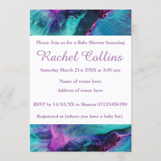 マーメイドスプラッシュ抽象芸術ベビーシャワー招待状 招待状