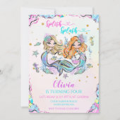 マーメイドスプラッシュ4th誕生日パーティー 招待状 (正面)