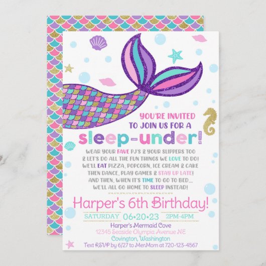 マーメイドスリープダウン招待状マーメイド招待状 招待状 (正面/裏面)