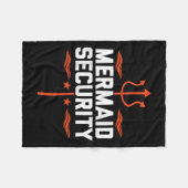 マーメイドセキュリティおもしろいパパマーメイドファミリーマーメイド フリースブランケット (正面(横))