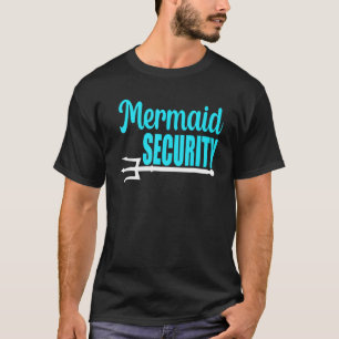 マーメイドセキュリティメンズボーイズ泳ぐ人パパマーダートライド Tシャツ