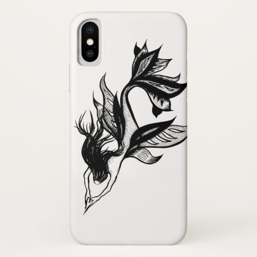 マーメイドタトゥースタイルスティップシェードインクスケッチ Case-Mate iPhoneケース (裏面)