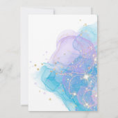 マーメイドダイビングインファイブウォーター色5誕生日 招待状 (裏面)