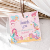 マーメイドダイブインファイブバースデーパーティースクエア フェイバータグ