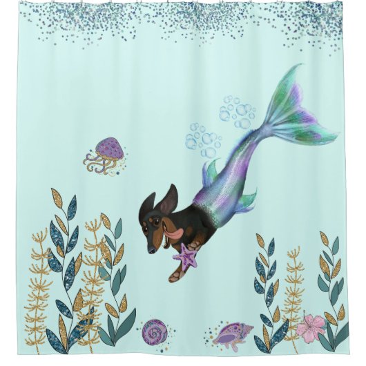 マーメイドダックスシャントシャワーカーテン シャワーカーテン (正面)