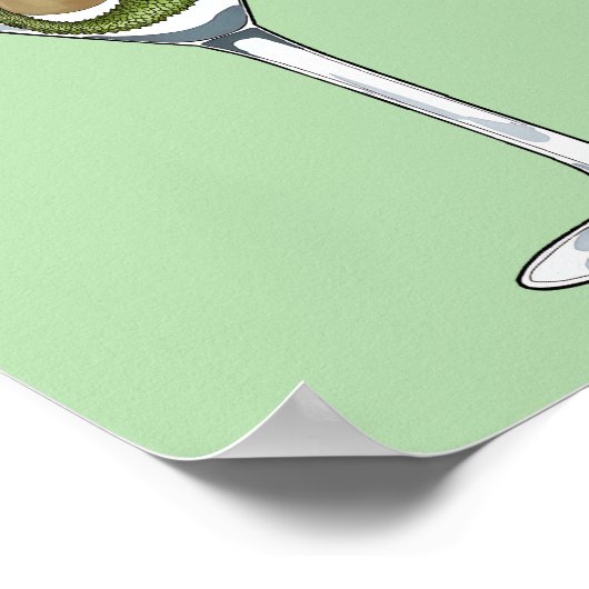 マーメイドダーティマルティーニ水カラーアートプリント ポスター (角)