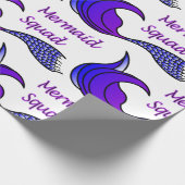 マーメイドチームと紫色のマーメイドテール ラッピングペーパー (角)