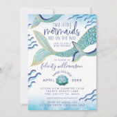 マーメイドツインズベビーシャワー招待状マーメイドベビー 招待状 (正面)