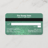 マーメイドティール(緑がかった色)グリッタークレジットカードギフト証明書 名刺 (裏面)