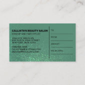 マーメイドティール（緑がかった色）グリッターグラデーションギフト証明書 名刺 (裏面)