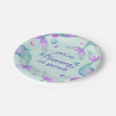 マーメイドテイルズメルマージング任意の年齢誕生日 ペーパープレート (アングル)