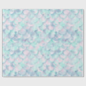 マーメイドテーマアクアピンク誕生日結婚ズラップ ラッピングペーパー (フラット)