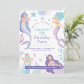 マーメイドテーマキッドの誕生日パーティー招待状 招待状 (スタンド正面)