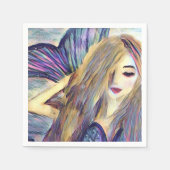 マーメイドテーマパーティカスタムー紙プレート スタンダードカクテルナプキン (正面)