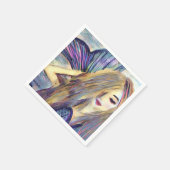 マーメイドテーマパーティカスタムー紙プレート スタンダードカクテルナプキン (角)