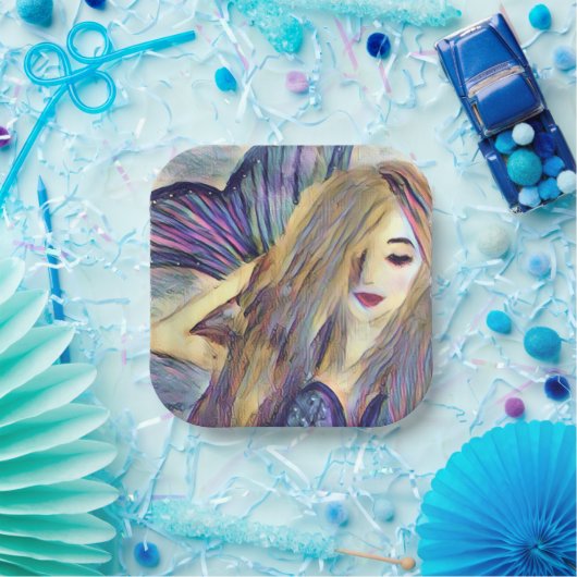 マーメイドテーマパーティカスタムー紙プレート ペーパープレート (パーティー)