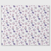 マーメイドテーマパーティーティール(緑がかった色)パープル誕生日 ラッピングペーパー (フラット)