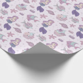 マーメイドテーマパーティーパステルピンク誕生日 ラッピングペーパー (角)