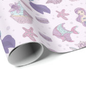 マーメイドテーマパーティーパステルピンク誕生日 ラッピングペーパー (ロールコーナー)