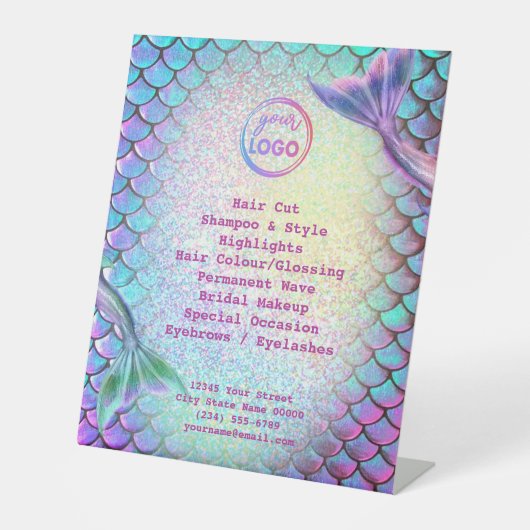 マーメイドテーマ美しいサロン 台座サイン (正面)