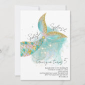 マーメイドテーマ誕生日招待状 招待状 (正面)